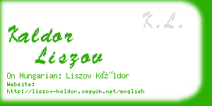 kaldor liszov business card